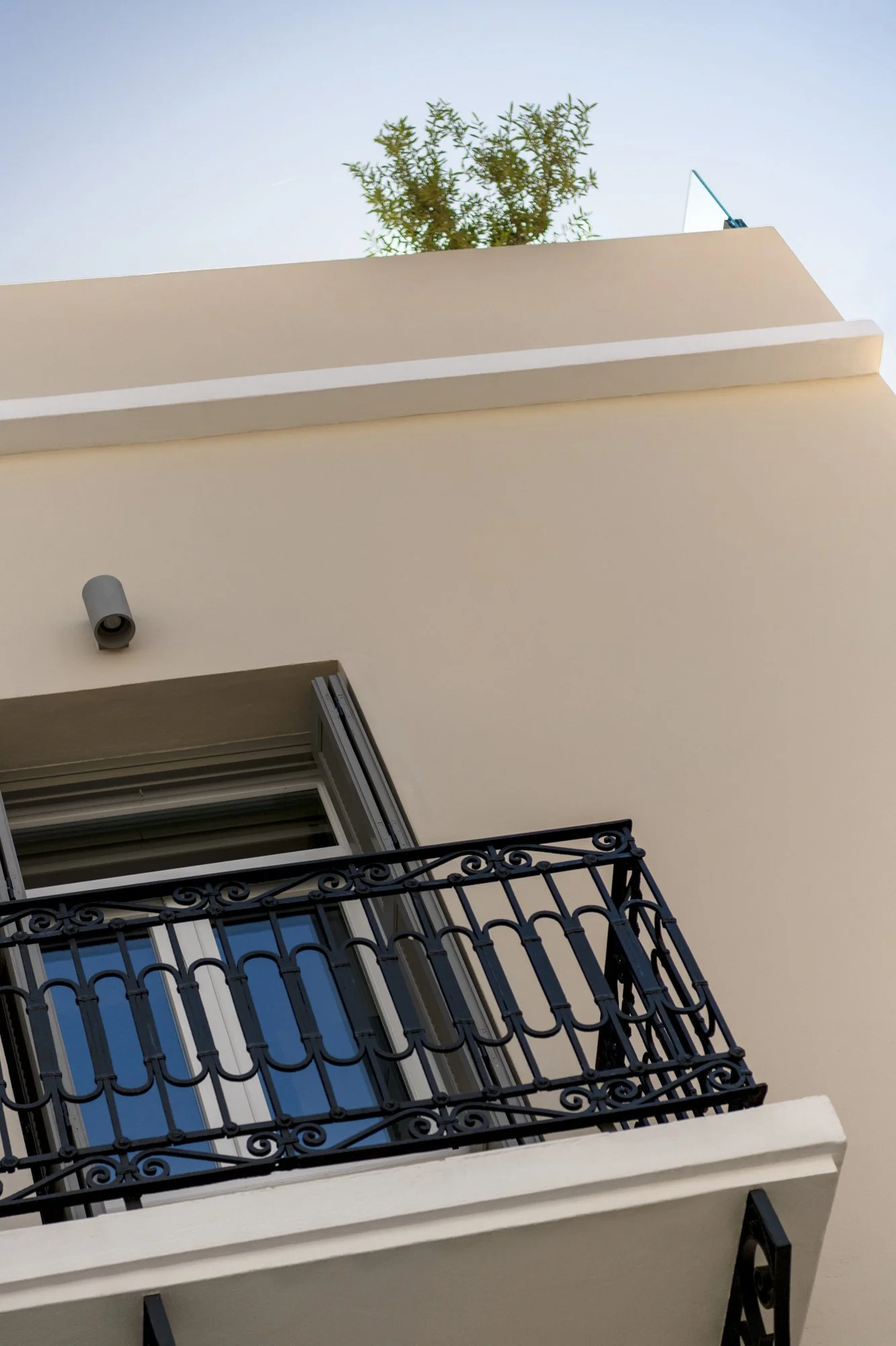 Architectural detail of the front balcony