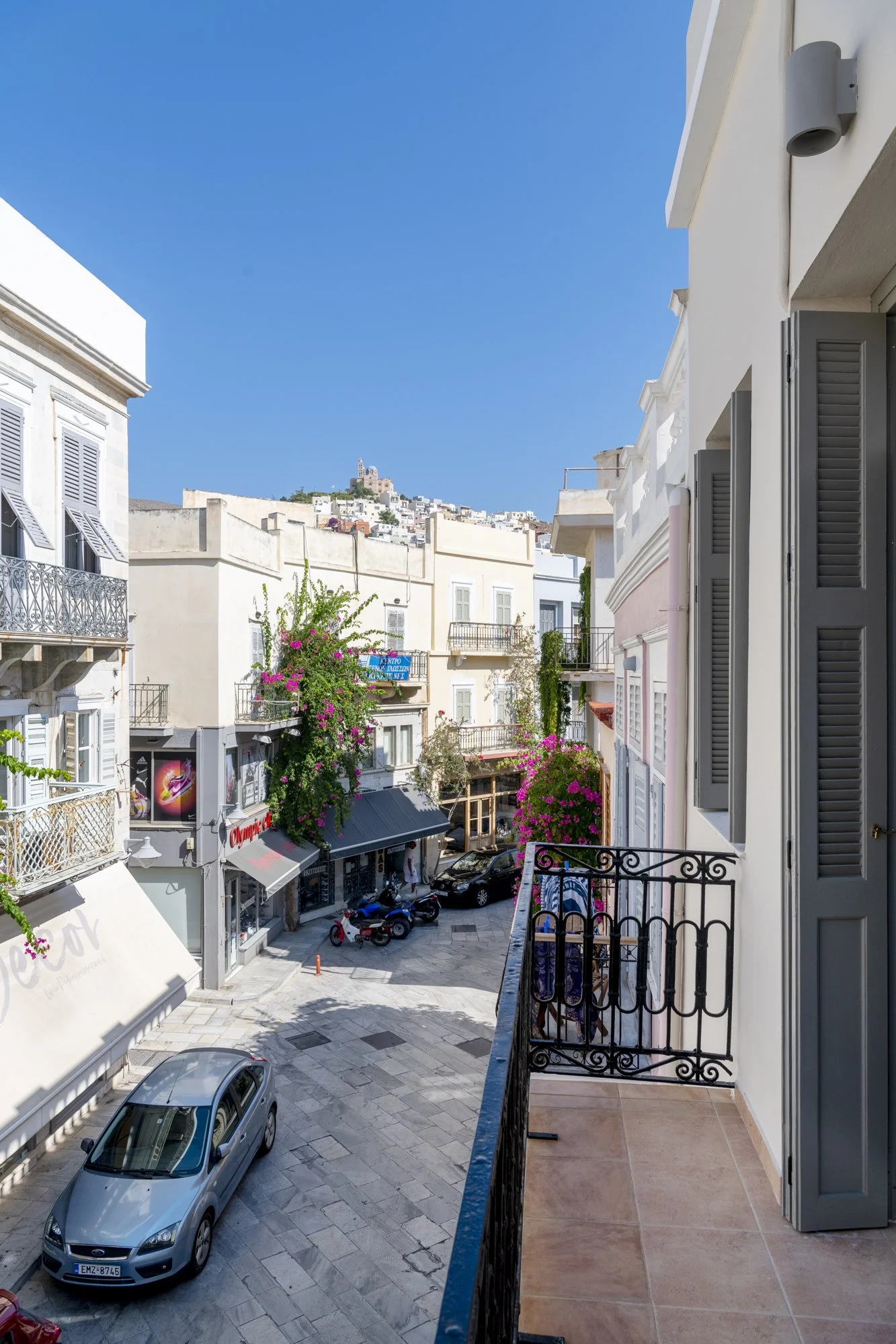 View across Ermoupolis from the balcony